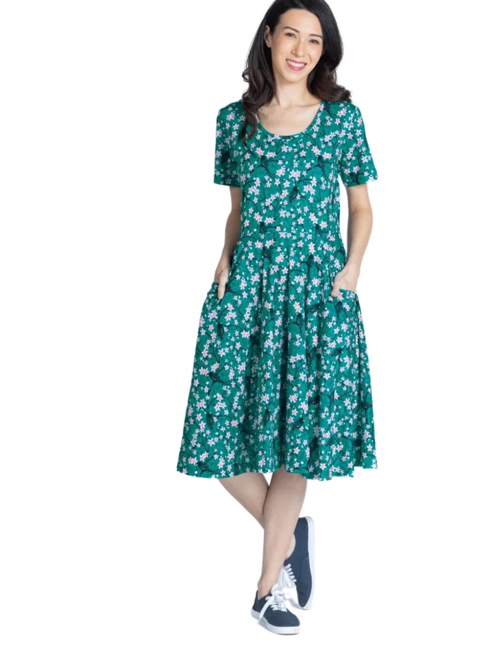 Svaha USA Sakura Starlings Organic Cotton  Twirl Dress with Pockets W2532 Sz XL